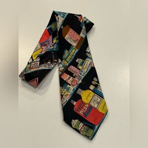 Vintage 90's Nicole Miller Novelty Tie Pop Art Medicine Cabinet 100% Silk
